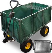 Bol.com VORLOU - Handcart with Inner Tarpaulin - Load Capacity up to 550 kg - Green - Garden Cart - Handcart aanbieding