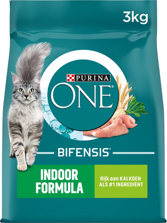 Purina One Indoor - Kattenvoer Droogvoer - Kalkoen - 4 x 3 kg