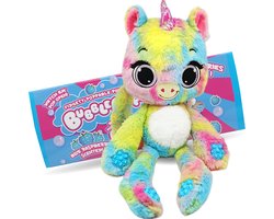 foto van BubblePops Raspberry Burst Unicorn - Geurende Knuffel in snoepverpakking