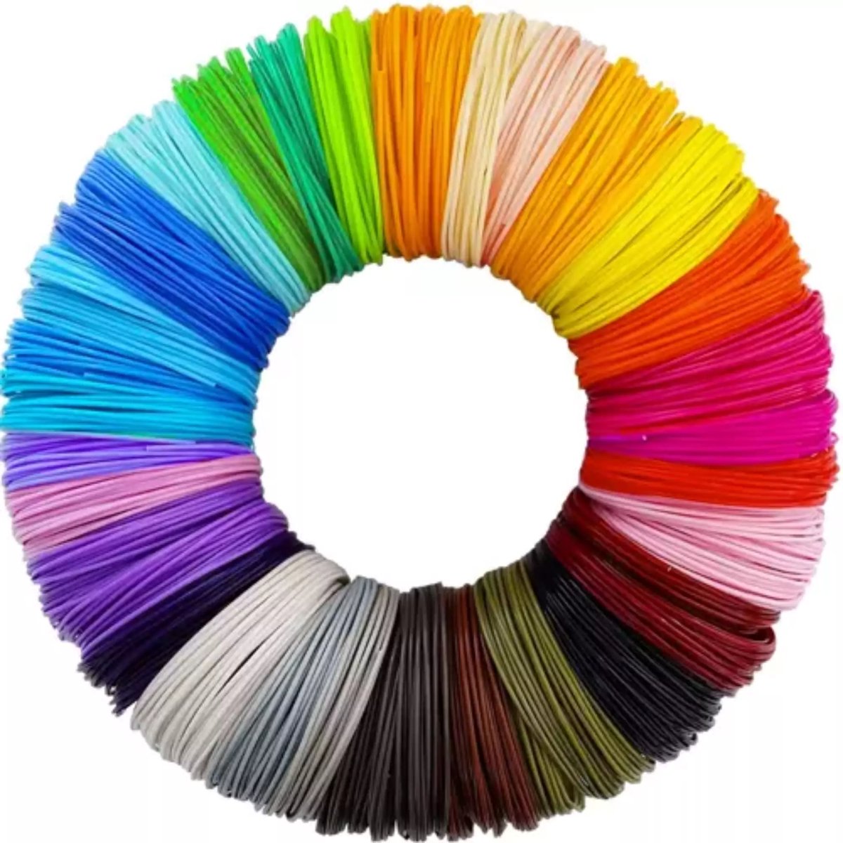 Kruzzel PLA 3D Filamenten Set - 90m Kleurrijk en Milieuvriendelijk Filament - 30 Kleuren