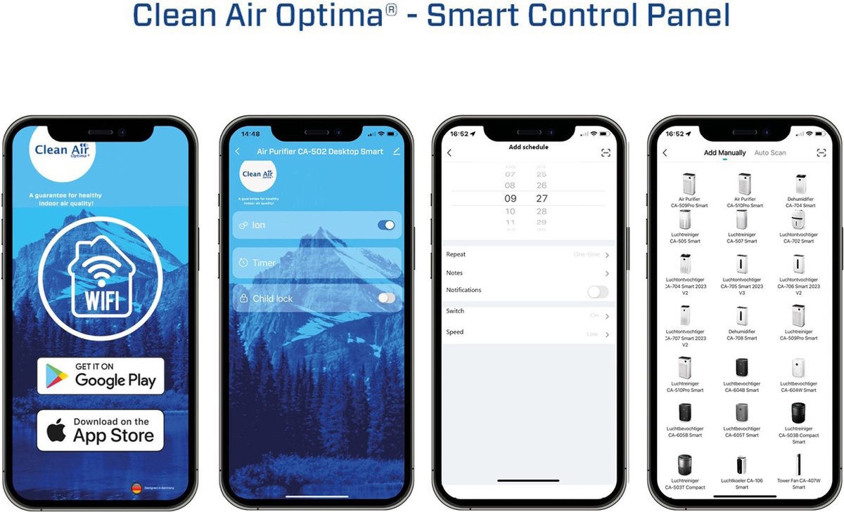 Clean Air Optima® CA-502 Desktop Smart - Intelligente HEPA Ionisator Luchtreiniger - 360° Airflow - Extreem stil met sleepmode! <10dB(A)! thumbnail 2