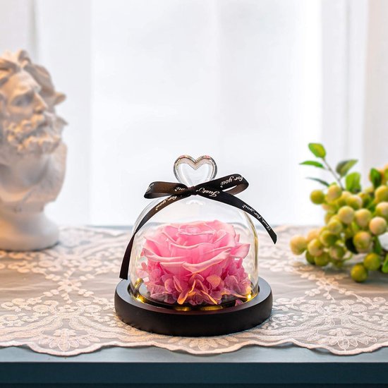 Rose Éternelle Violette En Dôme De Verre Avec LED - Cadeau Fête Des Mères, Anniversaire Ou Saint-Valentin Pour Femme Et Épouse Cadeau Fête Des Mères Rose