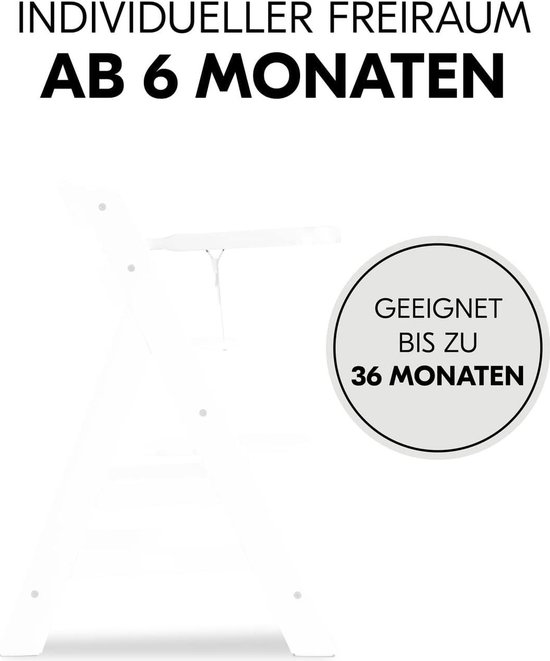 Houten Tray kinderstoel Alpha+ van FSC®-gecertificeerd beukenhout - lunchdienblad met verhoogde rand - onderhoudsvriendelijk wit van Houten — afbeelding 5