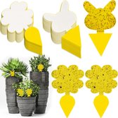 Pack of 60 Yellow Self Adhesive Fly Trap Panels - Indoor Outdoor Glued Traps for Garden Decorations and Insects - Rabbit Shape Carrot