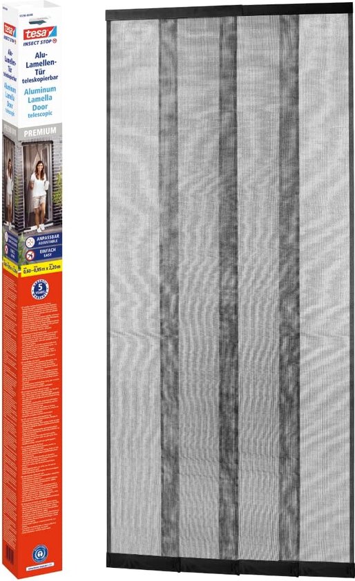 tesa® ALU Lamellen Hordeur Telescopisch - Insectenwerend Gordijn met tesa® ALU Lamellen Hordeur Telescopisch - Insectenwerend Gordijn met