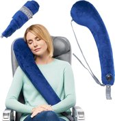 Bol.com Ultiem reis- en nekkussen voor comfortabel slapen onderweg - compact en handig voor vliegtuig bus en trein - rechtop sla... aanbieding