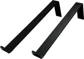 GoudmetHout Industriële Plankdragers L-vorm 40 cm - Staal - Mat Zwart - 4 cm x 40 cm x 15 cm - Plankendrager