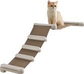Rootz Cat Climbing Hammock - Cat Tree - Scratching Post - Chipboard - Cotton Linen Fabric - Pine Wood - 87.2cm x 28cm x 41.4cm