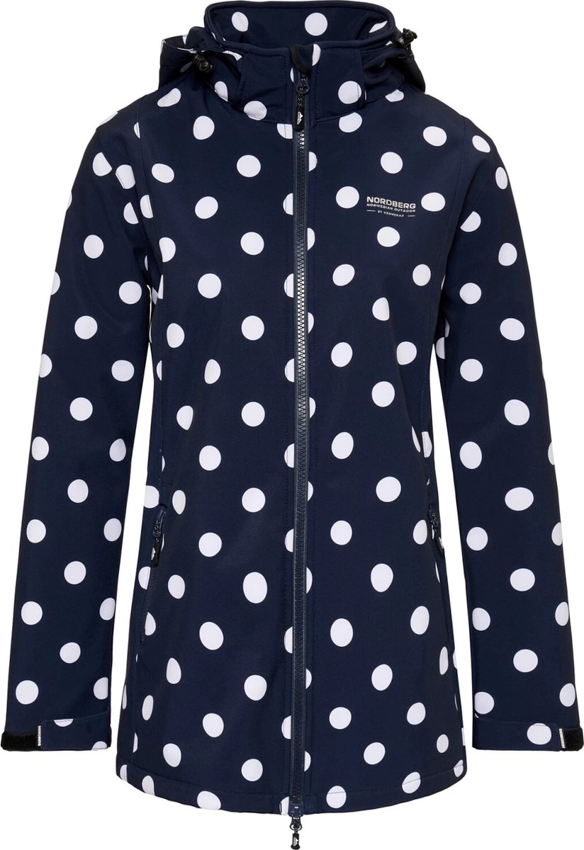 Nordberg Polka Dots Softshell Outdoorjas Dames Blauw