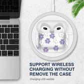 Mobigear Hoesje geschikt voor Apple AirPods 3 Hardcase Hoesje | Mobigear Flowers - Wit /Paars | Wit,paars