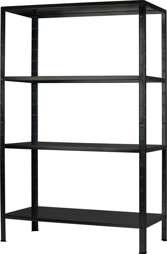 Étagère noire 180x120x40cm (HxLxP) rack de rangement, rack, métal - 4 pièces