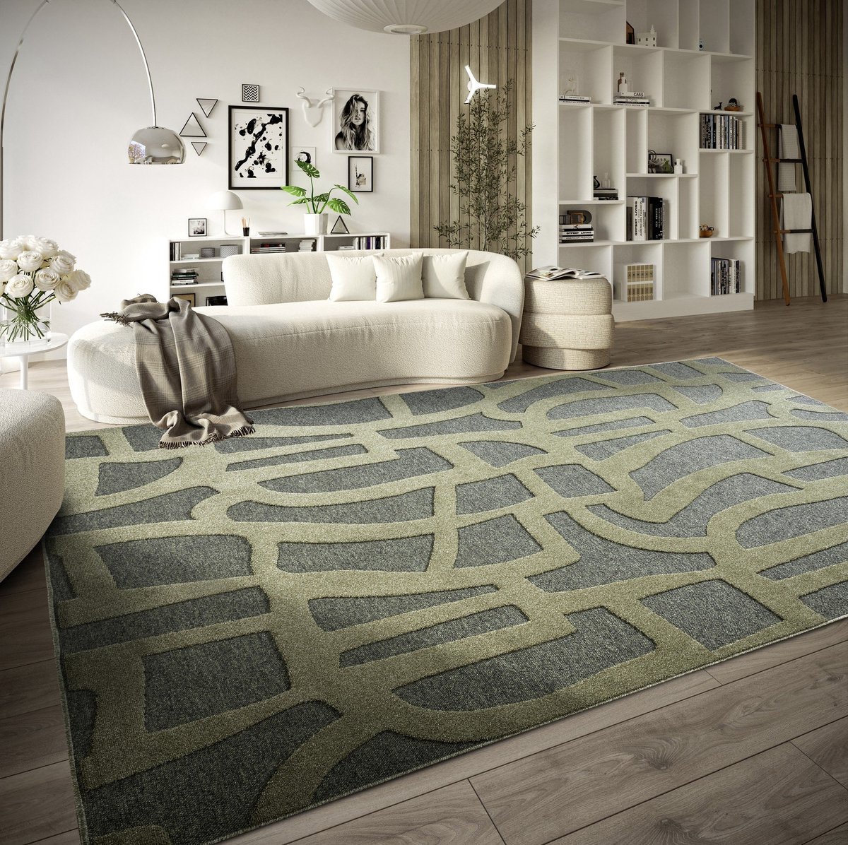 Flycarpets Villeroy & Boch - Laagpolig Vloerkleed - Therese - Jungle Groen - 200x290 cm
