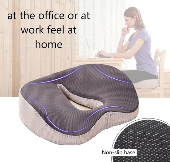 OrtoPrime Visco-elastisch kussen tegen decubitus HR-schuim, comfortabel geheugen voor rolstoel, stoel en kantoor, handwas, waterdicht kussen, bescherming en comfort, zwart