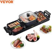 Vevor - Elektrische Bbq Pan - Grill Hot Pot - Thuis - Rookloze - Anti-aanbak - Afneembare Hot Pot Barbecue Plaat - Grillplaat Inductie - Draagbaar - Multifunctioneel - Zwart