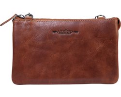 Arrigo Tasjes Dames Extra groot - Schoudertasje - 184-3R - Festival Tasje - Leer - Cognac