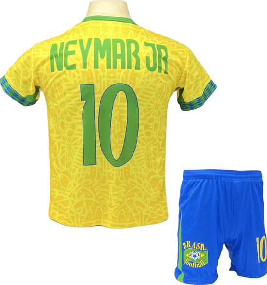 Foto: Neymar brazili thuis tenue voetbalshirt broek set ek wk voetbaltenue maat 140