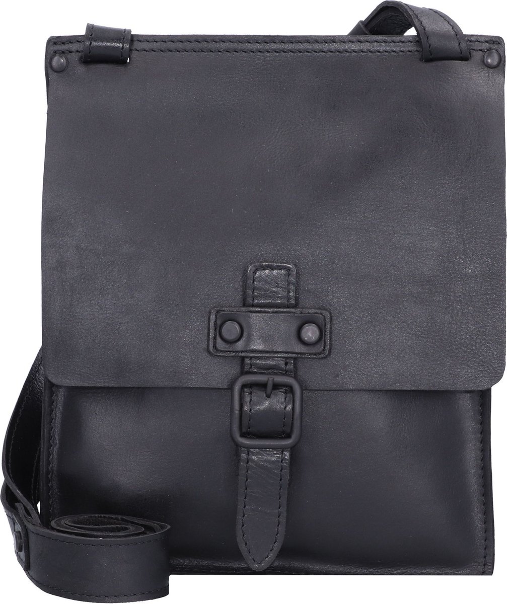 HAROLD'S Leren Schoudertas Aberdeen Crossbag Black Zwart