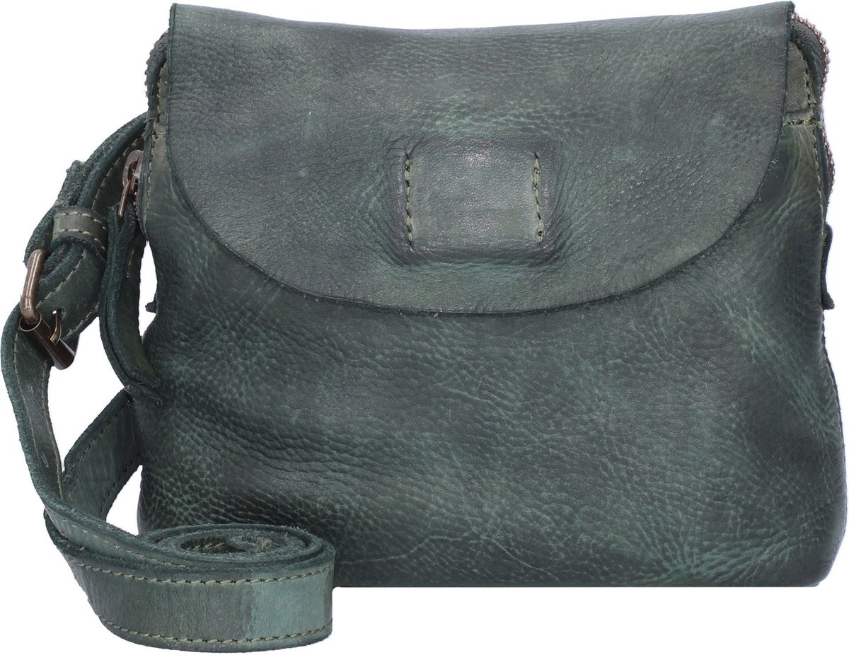 HAROLD'S Leren Schoudertas Gordeltas Submarine Shoulder- / Beltbag Green Donkergroen