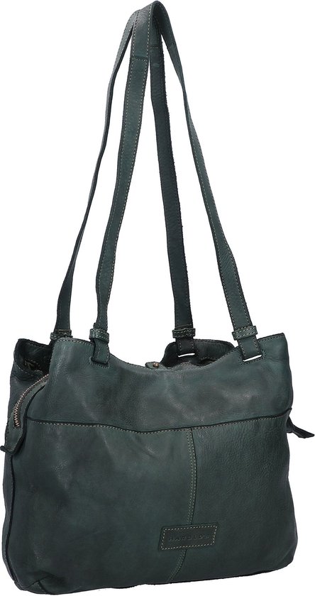 HAROLD'S Cuir Sac à épaule Submarine Shopper Twin Green Vert foncé