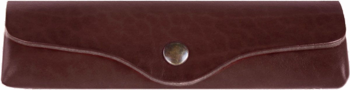 Brillenkoker MIKA bruin - zadelleer 16x3x8cm