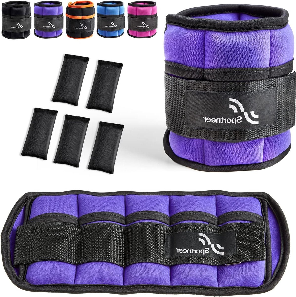 Verstelbare enkelgewichten voet- en polsgewicht manchetten 023 kg tot 09 kg per enkel 045-18 kg per paar - Ideaal voor sport en fitness Weight cuffs