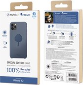 Muvit, Beschermhoesje Geschikt voor Apple iPhone 12 mini Schokbestendig Recycletek met Jacaranda-patroon, Blauw