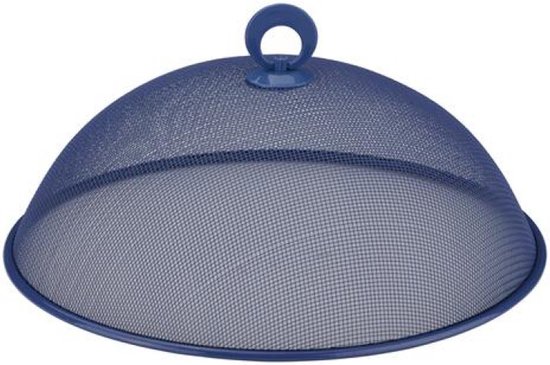 Alpina Vliegenkap/voedselkap - rond - blauw - D30 x H15 cm - buiten eten - anti insecten - metaal van Alpina — afbeelding 2