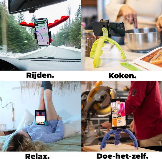 Tenikle® Pro Trépied Tentacule Flexible pour téléphone Portable et caméra d'action GoPro, Insta360, DJI Osmo, comme vu sur Shark Tank, Support et Support de caméra à Ventouse Pliable, Compatible