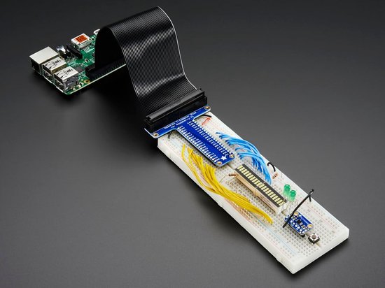 Assembled Pi T-Cobbler Plus - GPIO Breakout - Pi A+, B+, Pi 2/3/4, Zero Adafruit 2028