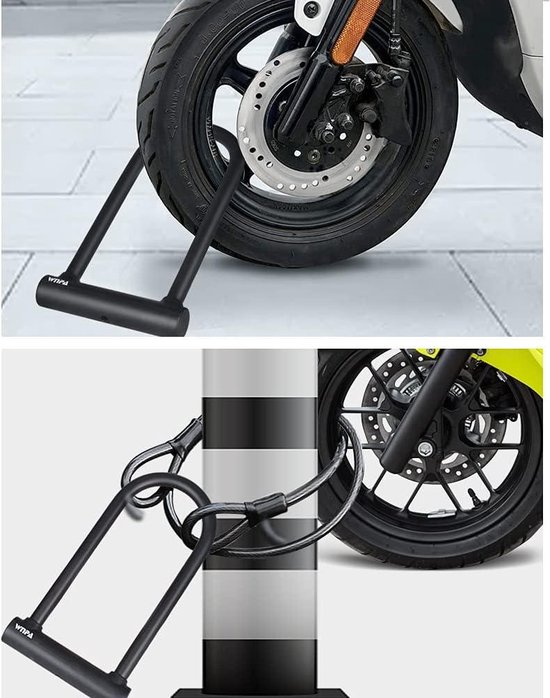Hoogwaardig U-fietsslot voor zware belasting - D-beugel fietsslot met 4 ft/12 m stalen