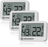 Bol.com Bresser Weerstation - Tempy Thermo-Hygrometer - Set van 3 - Wit aanbieding