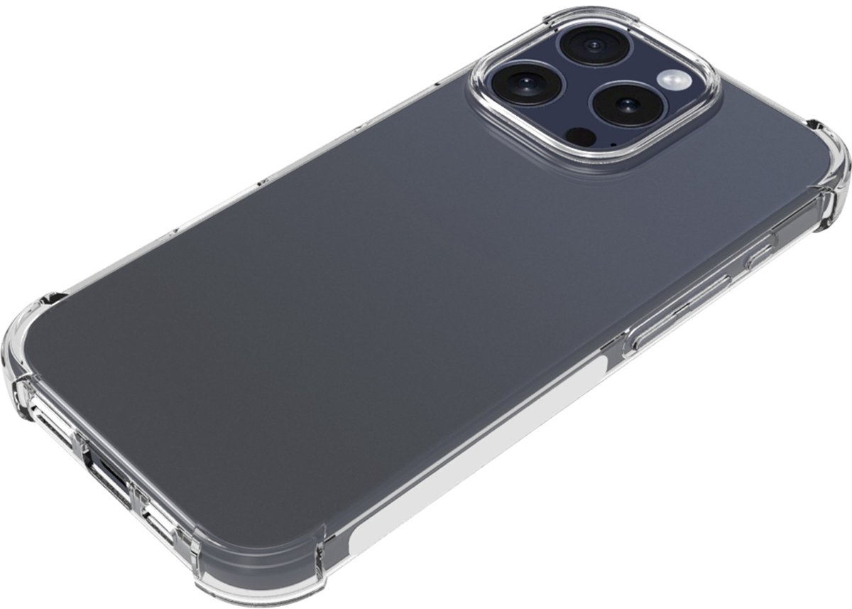 Mobigear Doorzichtig Hoesje geschikt voor Apple iPhone 16 Pro Telefoonhoesje Flexibel TPU | Mobigear Cushion Backcover | Doorzichtig Telefoonhoesje iPhone 16 Pro | iPhone 16 Pro Case | Back Cover - Transparant