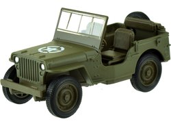 Welly Speelgoed USA Army Jeep auto - legergroen - die-cast metaal - 11 cm - Model Willys