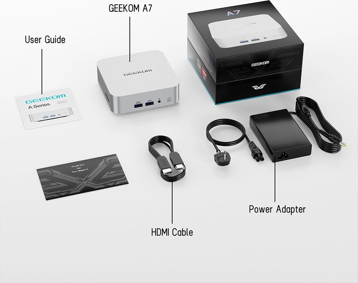 Geekom A7 Mini PC - AMD Ryzen 9 7940HS - 32GB RAM - 2TB SSD