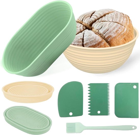 Fermentatiemandje 26 cm ovaal brood rijsmandje - Set van 2 ...