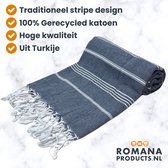 Serviette hammam | Bande | Bleu | 100 x 180 cm | Plage | Sauna / Bien-être | Vacances | À la maison