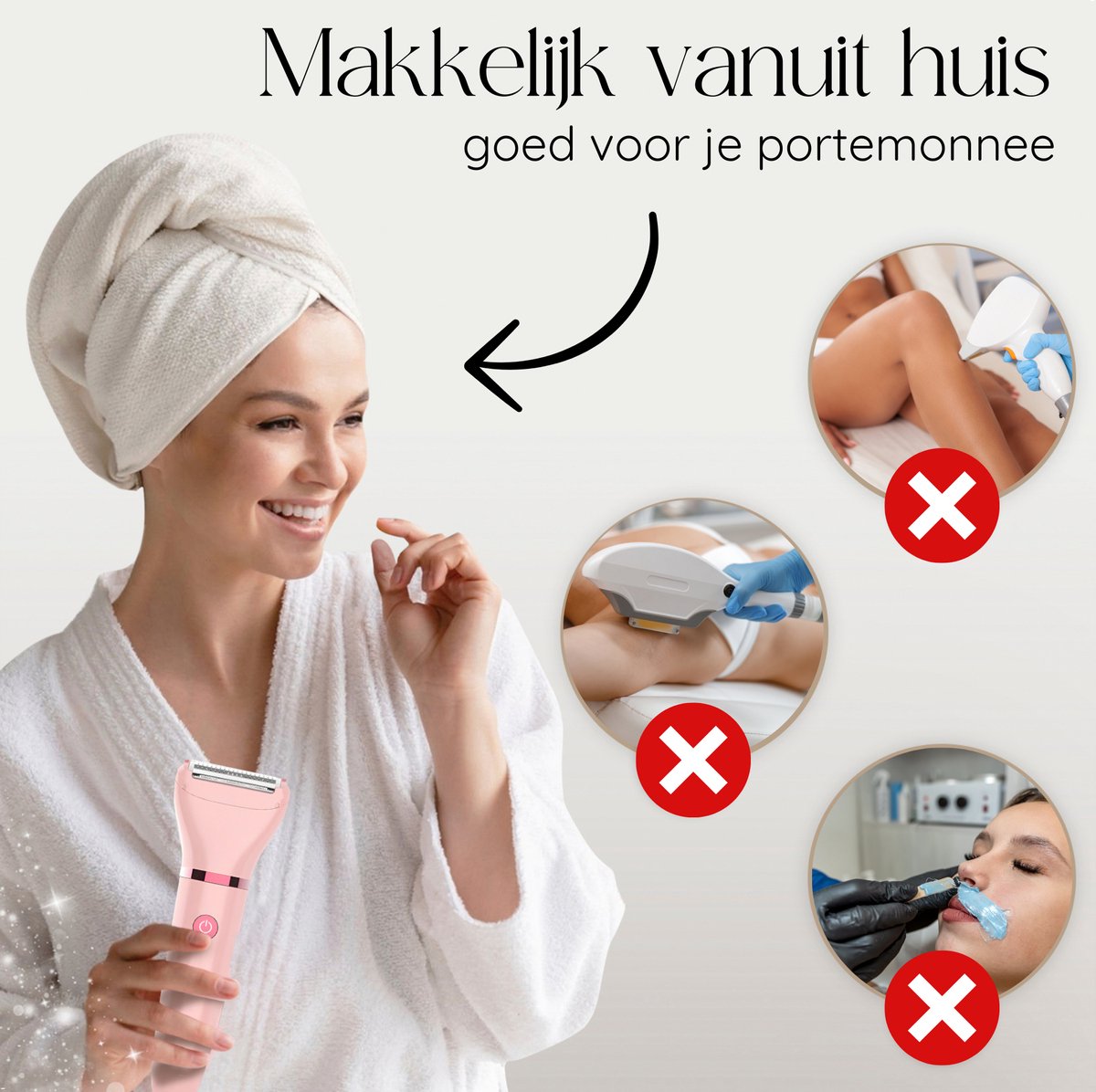 3-in-1 Ladyshave Gezicht - Oksels - Benen - Bikinilijn - Sansbeauté® - Scheerapparaat Vrouw - Ontharingsapparaat Electrisch Ontharen - Gezichtsontharing Dames - Trimmer Vrouw Intiem- Ladyshaves Bikini - USB Oplaadbaar — afbeelding 3
