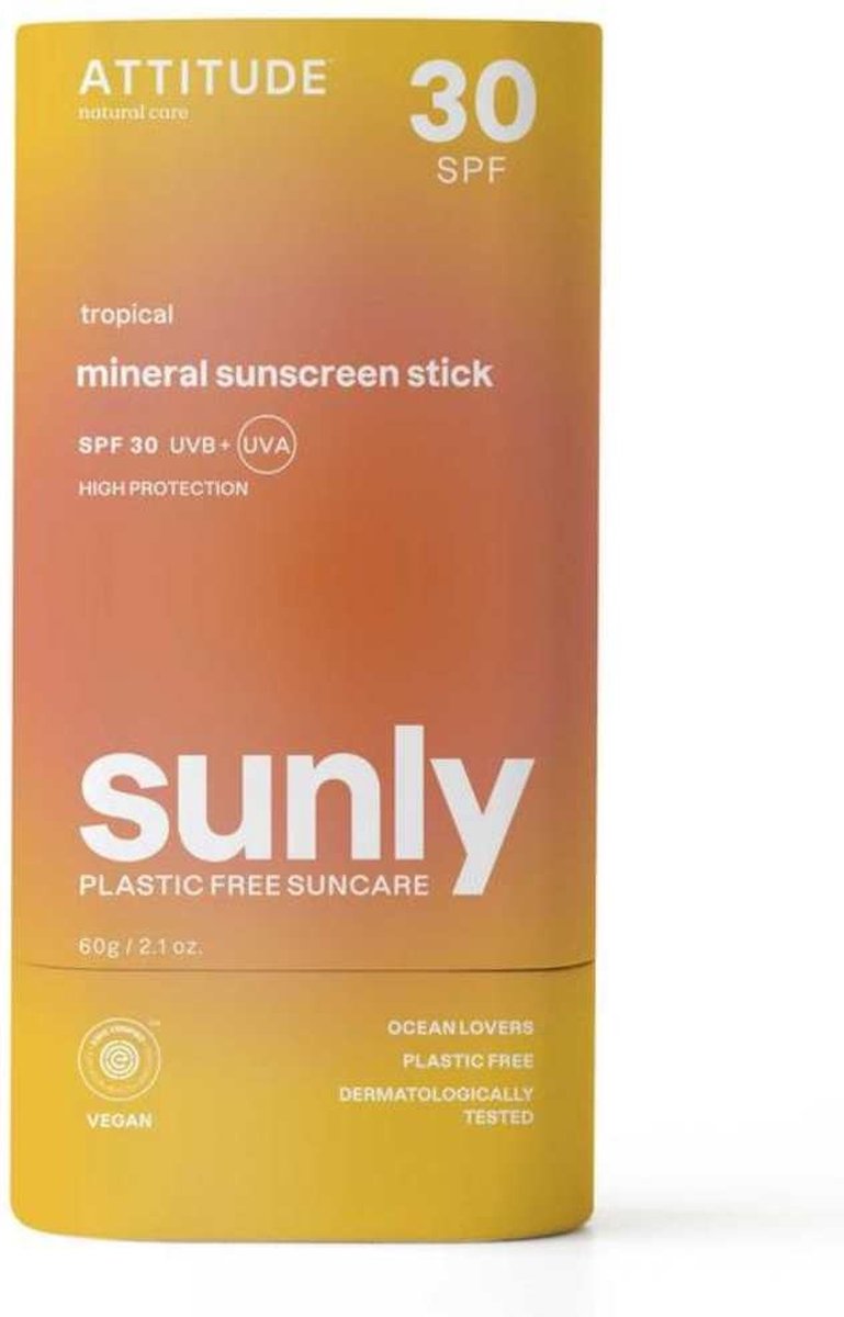 Attitude - Mineral Sunscreen SPF30 Tropical Plastic Free - 85gr.