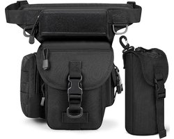 Tactical Drop Leg Heuptas, Multifunctionele Waterdichte Outdoor Militaire Heup Dij Gereedschapstas Heuptasje met Waterfles Pouch, voor Wandelen Reizen Motorrijden Camping Vissen