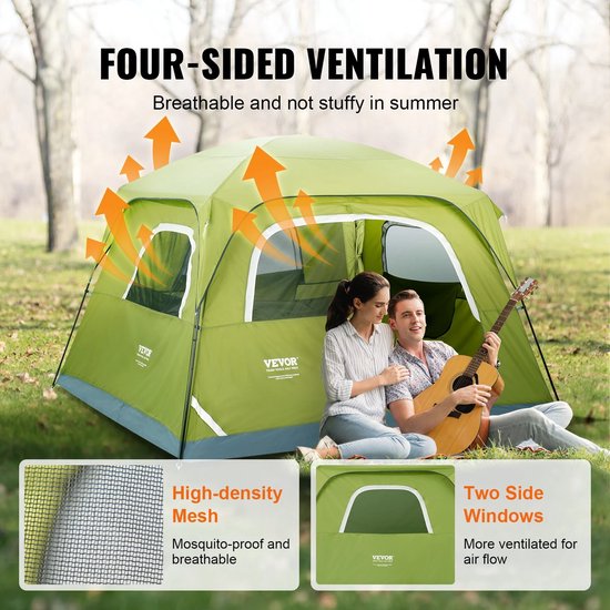 6 persoons familietent - Kamperen & outdoor - Instant setup inclusief handige draagzak - Kampeertent - Kampeer Tent — afbeelding 3