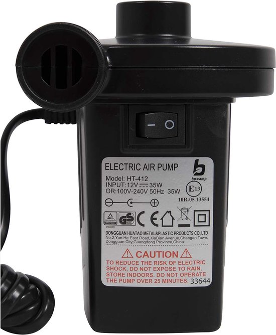 Bo-Camp Elektrische pomp luchtbed - 12 en 230 Volt - 230 Liter/min