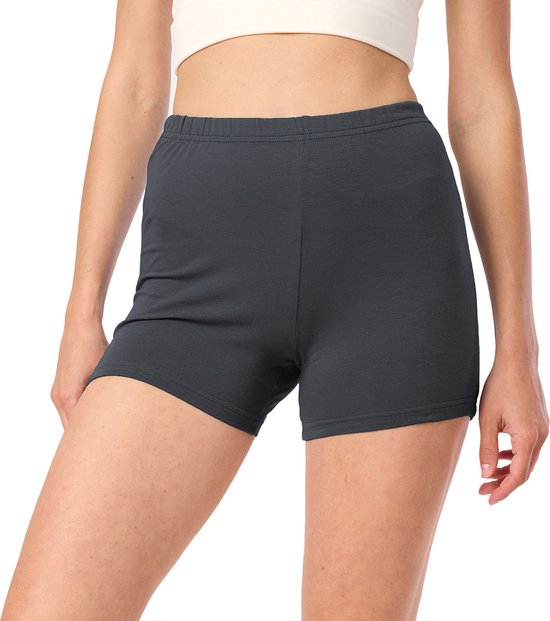 Merry Style MS-MS10-392-LE Dames Leggings - Sport - Vrijetijdsbroek - Hotpants - Shorts - Boxershorts - Kort - Katoen - Grafiet - S