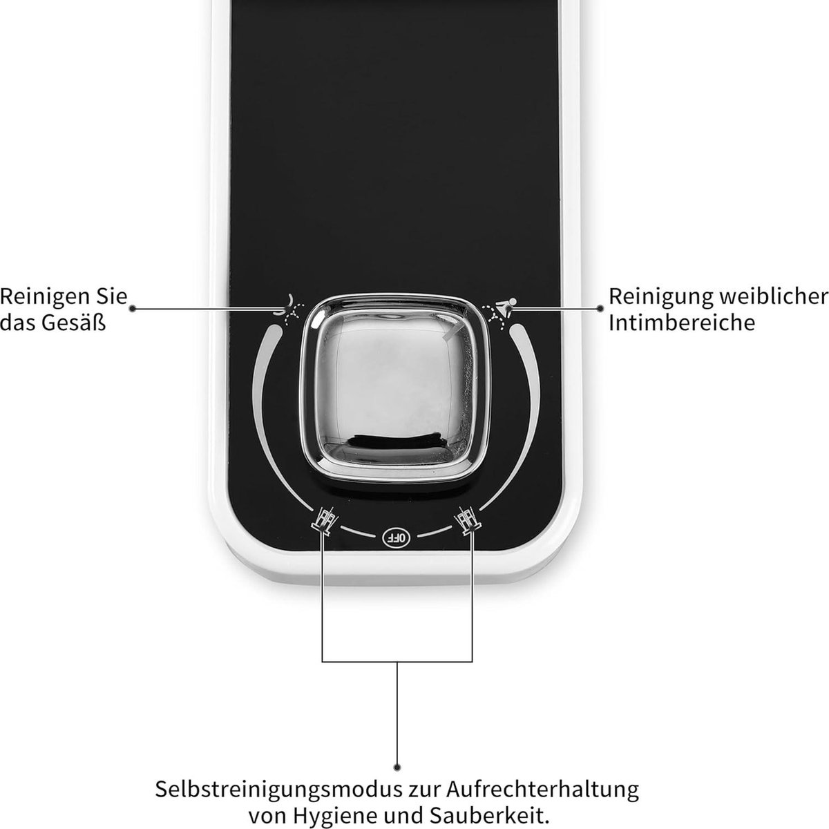 Intrekbare zelfreinigende bidet opzetstuk voor toilet - dubbele sproeiers - instelbare waterdruk - achterzijde reiniging - warm water - hygiënisch
