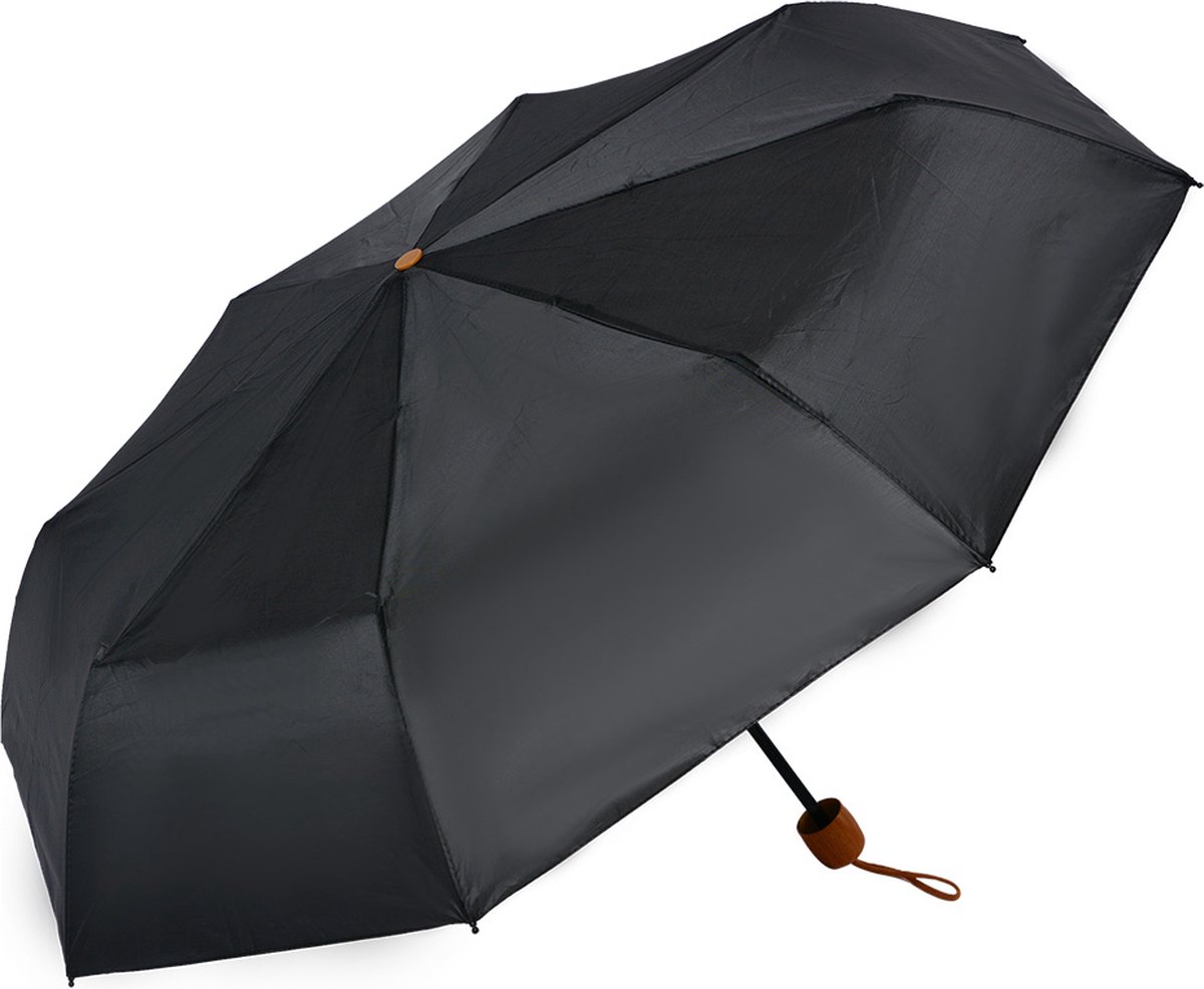 Clayre & Eef Opvouwbare Paraplu 56 cm Zwart Polyester
