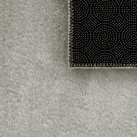 Paco Home Woonkamer Tapijt Kunstbont Zacht Wasbaar Modern Elegant Makkelijk te Onderhouden Effect Bont Uni Glanzend Fluffy Kortpolig, Maat: 80 cm rondje, Kleur:Crème