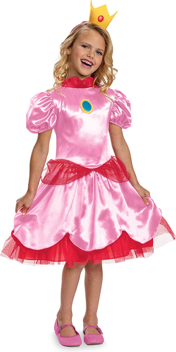 NINTENDO - SUPER MARIO BROS, Prinses Peach Fancy Aankleden, Maat S (4-6x jaar), Meisjes