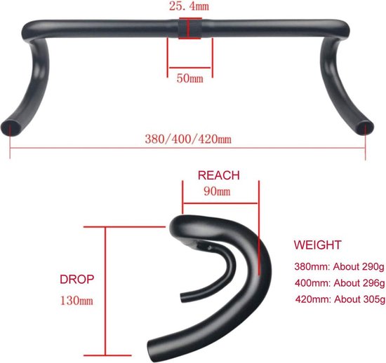 Fietsstuur diameter 25,4 mm lengte 540 mm zilverkleurig