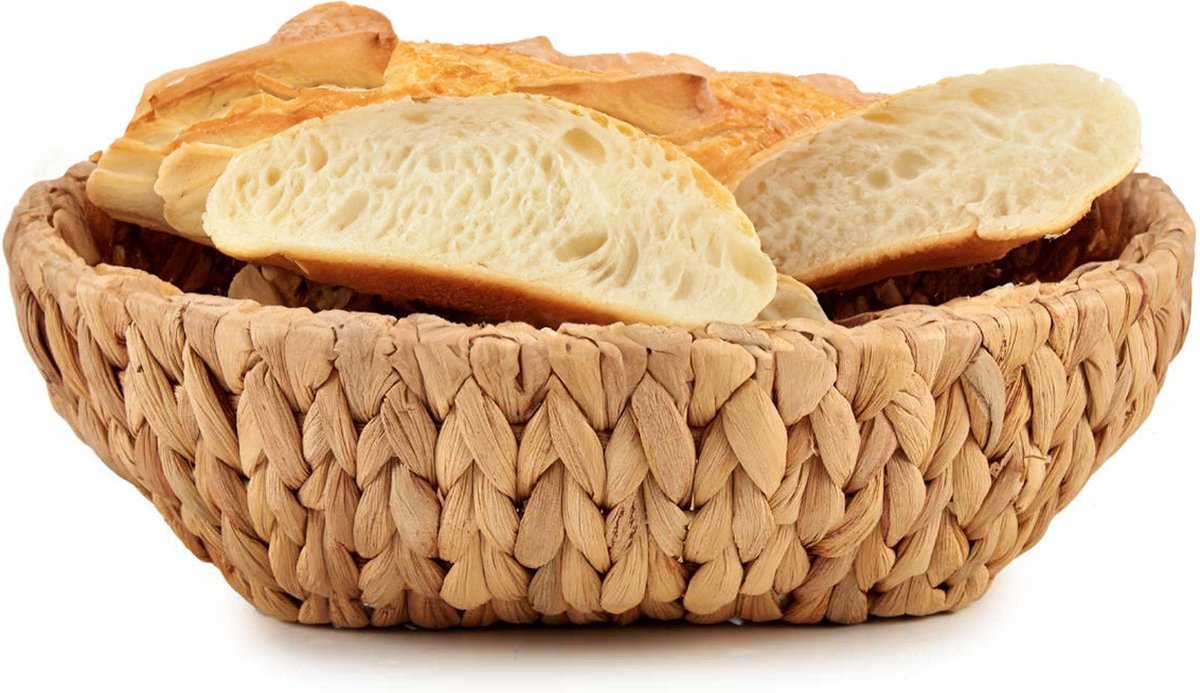 Giftdecor Opbergmandje/Broodmandje - gevlochten riet - naturel kleur - 29 x 29 x 8 cm - serveermandje