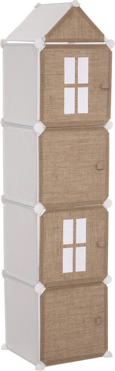 Storage tower 139cm high jute and plastic