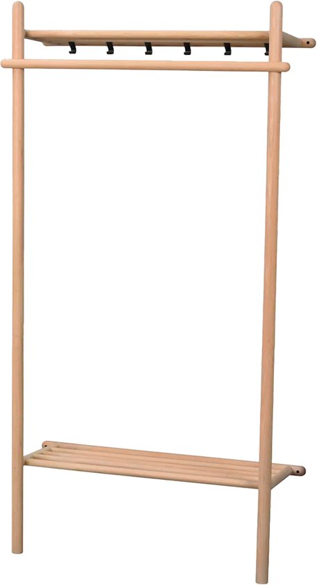 Homestyle4u 2743, garderobe met zitbank en spiegel hout eiken antraciet garderobekast garderobeset ganggarderobe